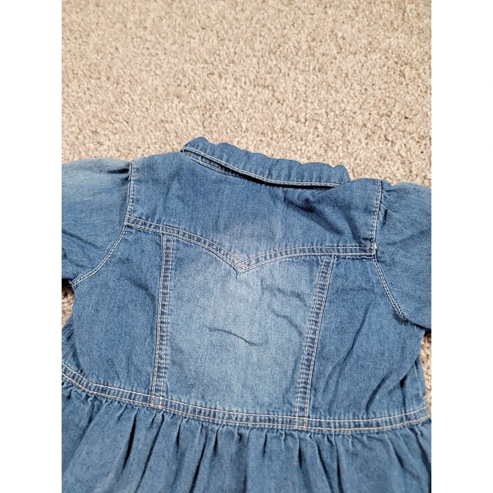 Levi's 6-9 Months Baby Girl Denim Dress Western Chambray Vintage Y2K Pocket CUTE